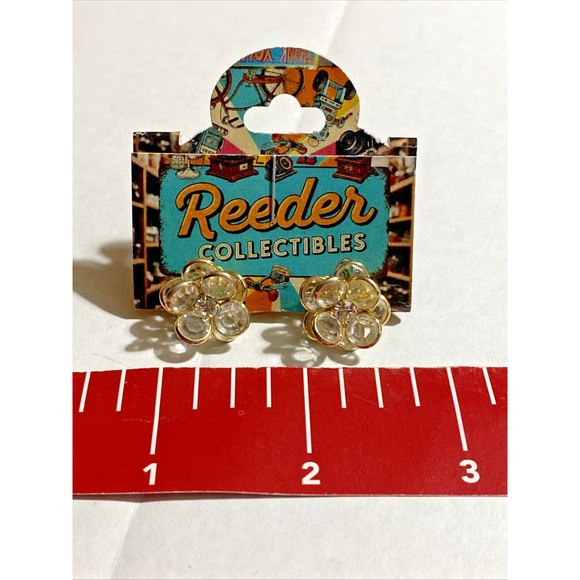 Vtg Swarovski Flower Earrings - Picture 4 of 6